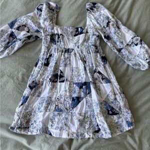 J.Crew Floral Patchwork Dress with Puff Sleeves